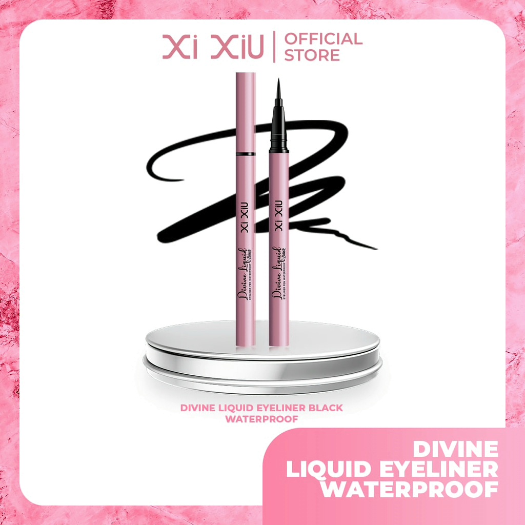 XI XIU DIVINE EYELINER + STAMP &amp; MASCARA - BPOM - LIQUID EYELINER PEN - MASCARA WATERPROOF BLACK