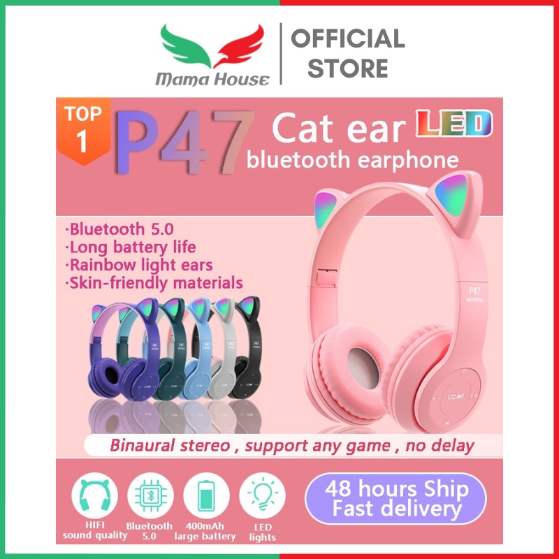 [MH] Headset Bluetooth Gaming Karakter Kucing