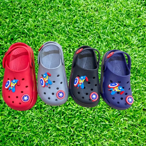 Sanlie Sandal Anak Model Bakpao Karakter kapten Amerika dengan Tali Pelindung Spiderman Anti Licin (Merk Dua Kaki) S230/231K