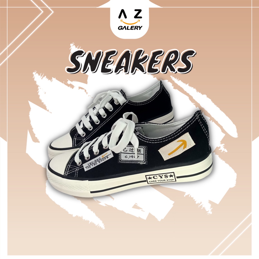 Sepatu Sneakers Wanita Pria Sepatu Korea Fashion Style Kasual Sepatu Cewek Cowok Casual Shoes Canvas Azgalery SPT-11