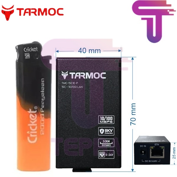 Tarmoc TMC-1SC1E-P | 1 FO 1 LAN POE IN 5-24V | HTB 3100 | HTB Mini A+B