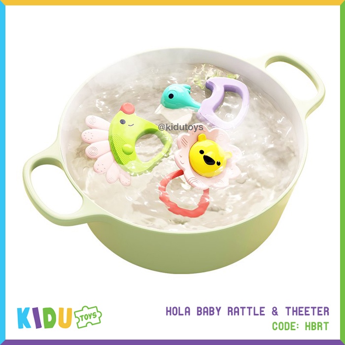 Mainan Anak Gigitan Hola Baby Rattle &amp; Theeter 5in1 Kidu Toys