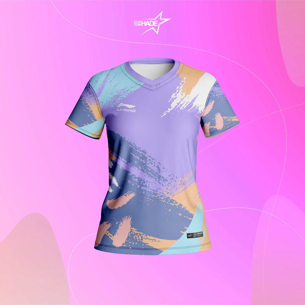 Baju Jersey Badminton Wanita Lengan Pendek Custom Nama