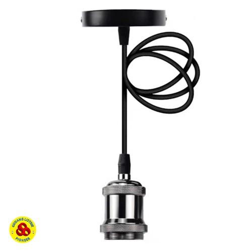 Fitting Gantung Lampu E27 Besi Model Retro Lamp Holder Vintage E27