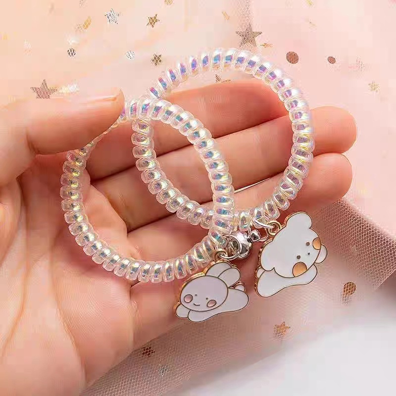 Gelang Couple Tali Telepon Motif Kartun Untuk Hadiah Pasangan/Gelang Magnet Desain Kuromi Cinnamoroll Untuk Pria Dan Wanita