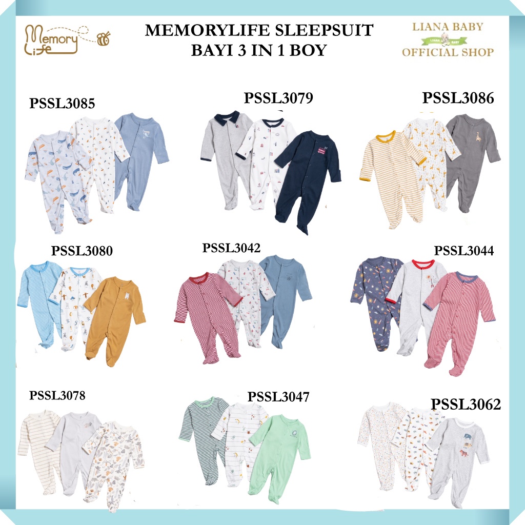 PNB256 MEMORYLIFE SLEEPSUIT BAYI 3 IN 1 BOY &amp; GIRL ISI 3