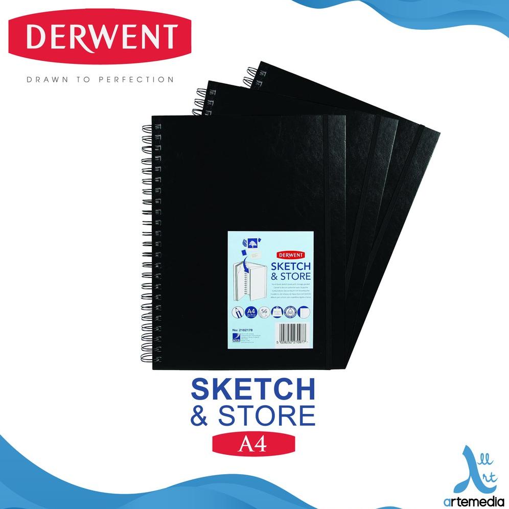 

Buku Sketsa Derwent A4 Sketch & Store Hard Cover Wire Bound Sketchbook