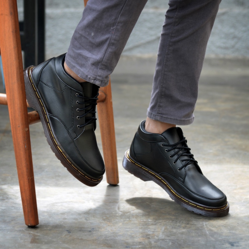 RIONZ X FORLAN BLACK - Sepatu Formal Pria  Kuit PU Hitam Coklat Brown Oxford Casual Sepatu Pantofel Kantor Kuliah Pesta Nikahan Kondangan Gereja Gaya Kekinian Terlaris Murah