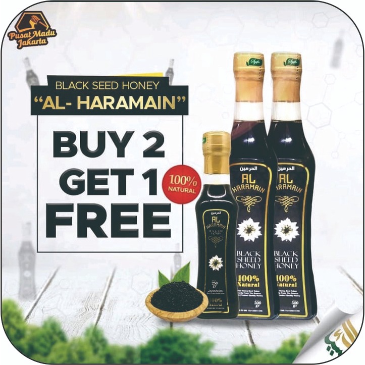 

Madu Alharamain Paket Promo ( 500 gr 2 Free 250gr 1 )