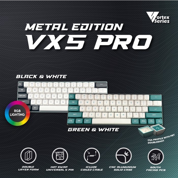 Best Seller Vortexseries Vx5 Pro Midnight Green Metal Edition Mechanical Keyboard