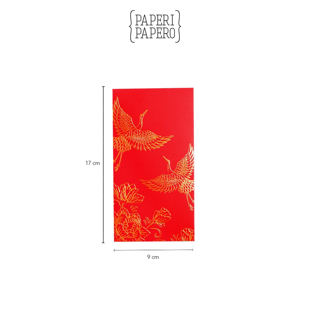 

Red Envelope Crane Bird - Amplop Angpao Merah Burung Emas Bangau Bunga RJ4
