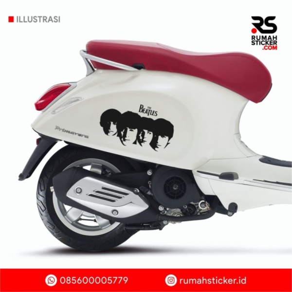 STICKER STIKER CUTTING THE BEATLES FULL FACE SILUET SCOOPY VESPA DLL Limited
