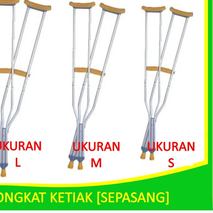 ☞ Tongkat Ketiak / Crutch / Kruk Sella / Tongkat Jalan / Tongkat Bantu Jalan (Sepasang) Tongkat Keti