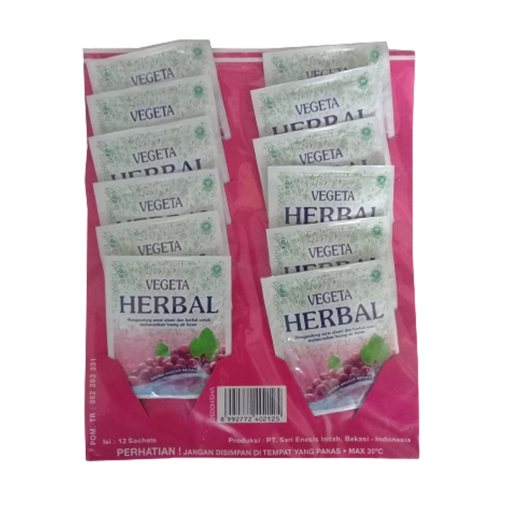 

Vegeta herbal isi 12 sachet rasa anggur