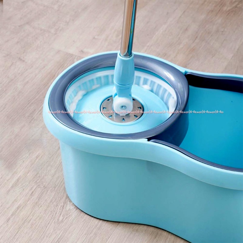 Proclean Spin Mop Set Alat Pel Berputar Biru Muda Pro Clean MOP Pel Lantai Berputar Dengan Ember Tanpa Injakan Kain Pelan