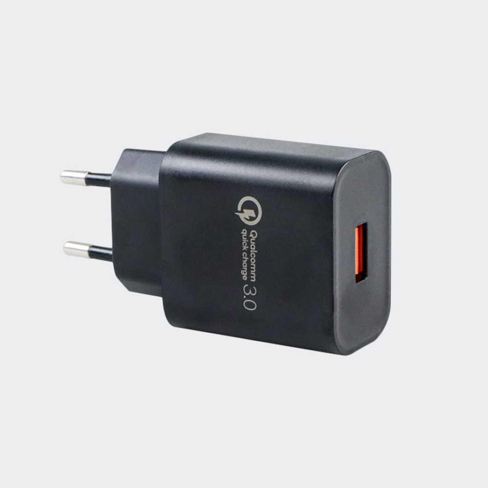 Charger USB Universal Quick Charge 3.0 1 Port EU Plug 18W - GS-552 - Black