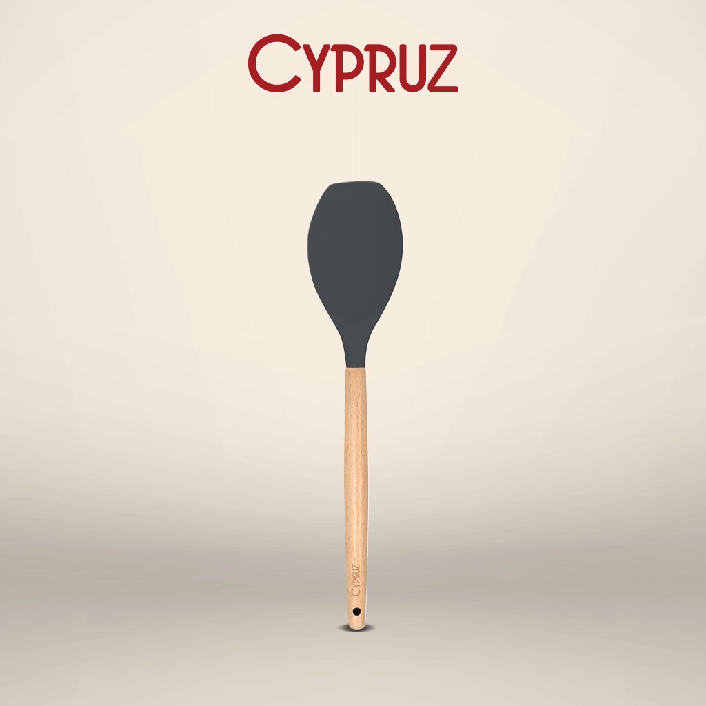 Cypruz Utensil Gg.Kayu Kepala Silicone: Sendok Serving RATA AM 0935