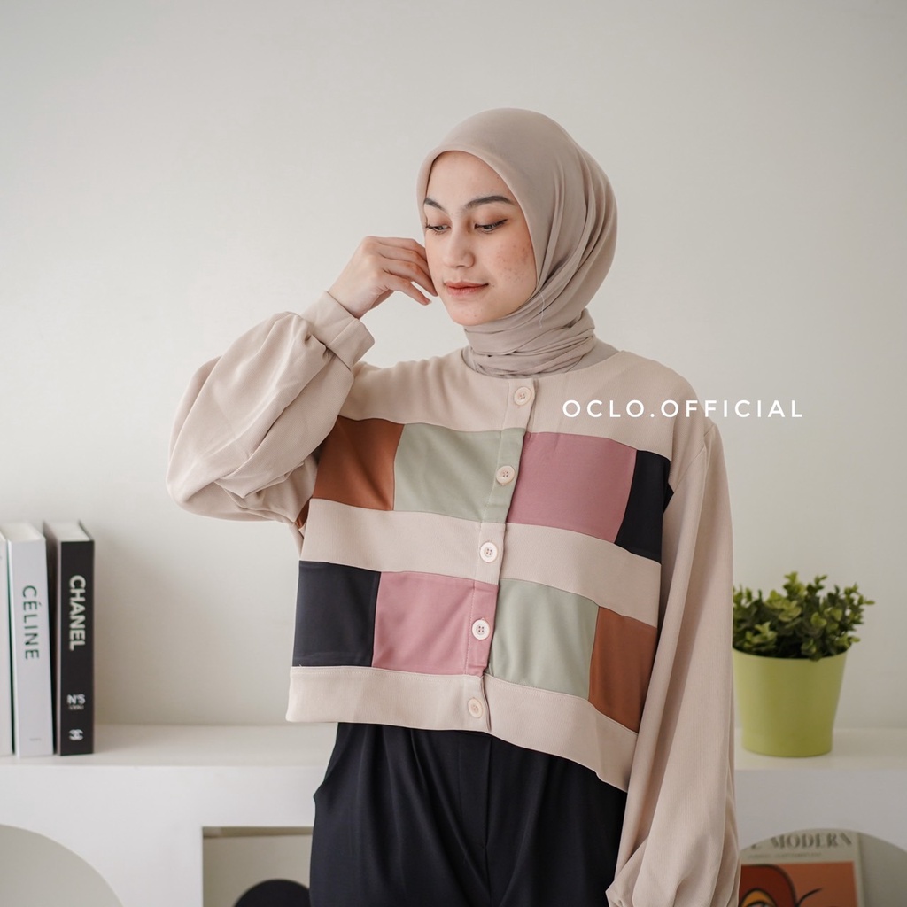 Oclo | Kinami Blouse casual combi rib knit