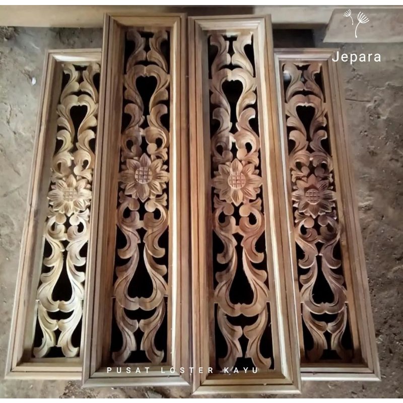 Loster Boven kayu jati "Matahari ukuran 20x90x10"