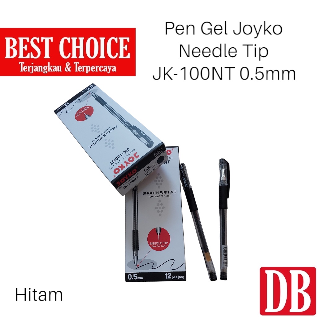

Gel pen / Pulpen Joyko JK100 & JK100NT 0.5mm Hitam/Biru/Merah (12 pcs)