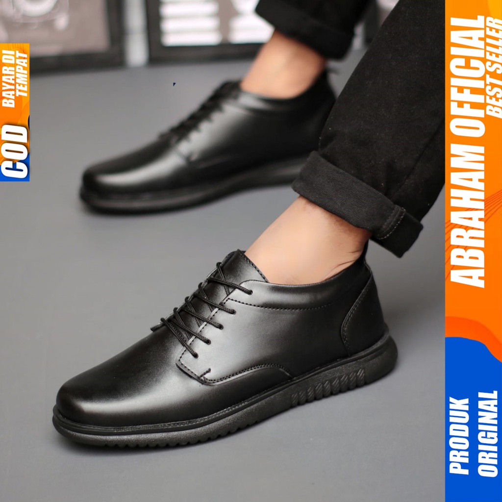 ABRAHAM Sepatu Formal Docmart Pantofel Hitam Pria