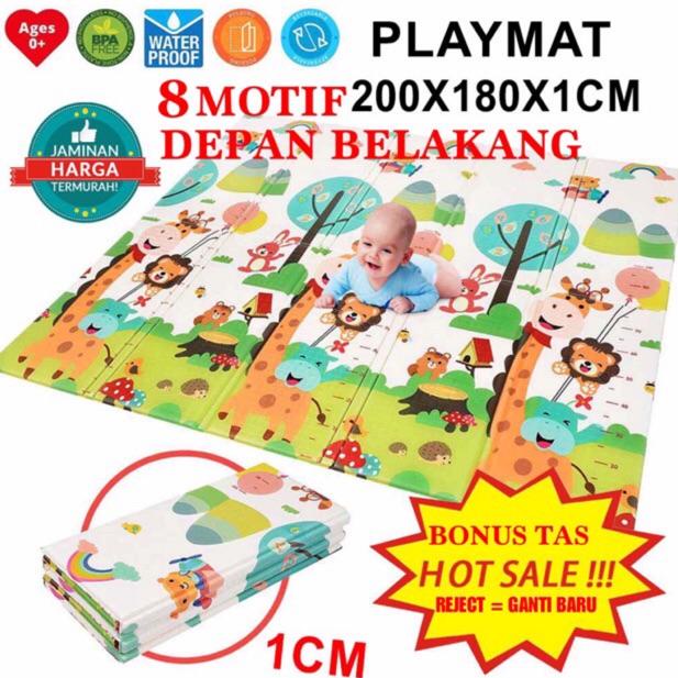 SALE IMPORT 180x200cm PREMIUM PLAYMATE PLAYMAT BAYI XPE tebal 1 CM KARPET ANAK DAPAT TAS KARPET PLAY