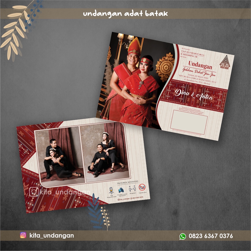 

Undangan Adat Batak Toba, MURAH, BAGUS, bahan kilat dan tahan air. Ukuran lebih besar