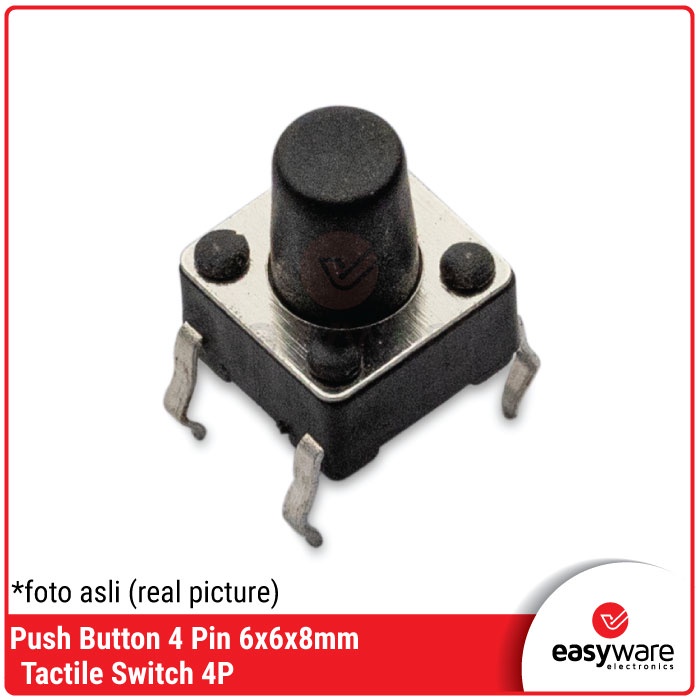 Tactile Switch 4 Pin 6x6x8mm Push Button 4P 6x6x8 mm Push On