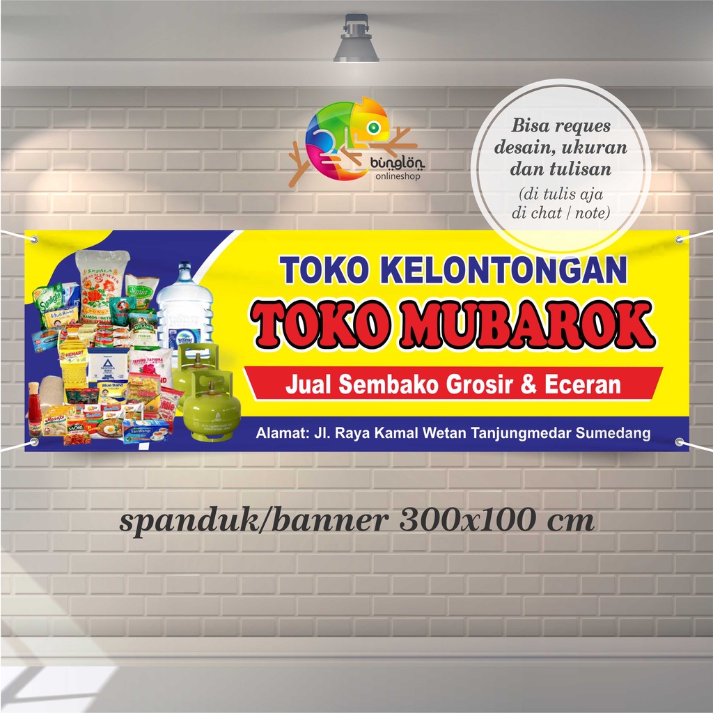 Spanduk Banner Toko Kelontongan, Toko Sembako