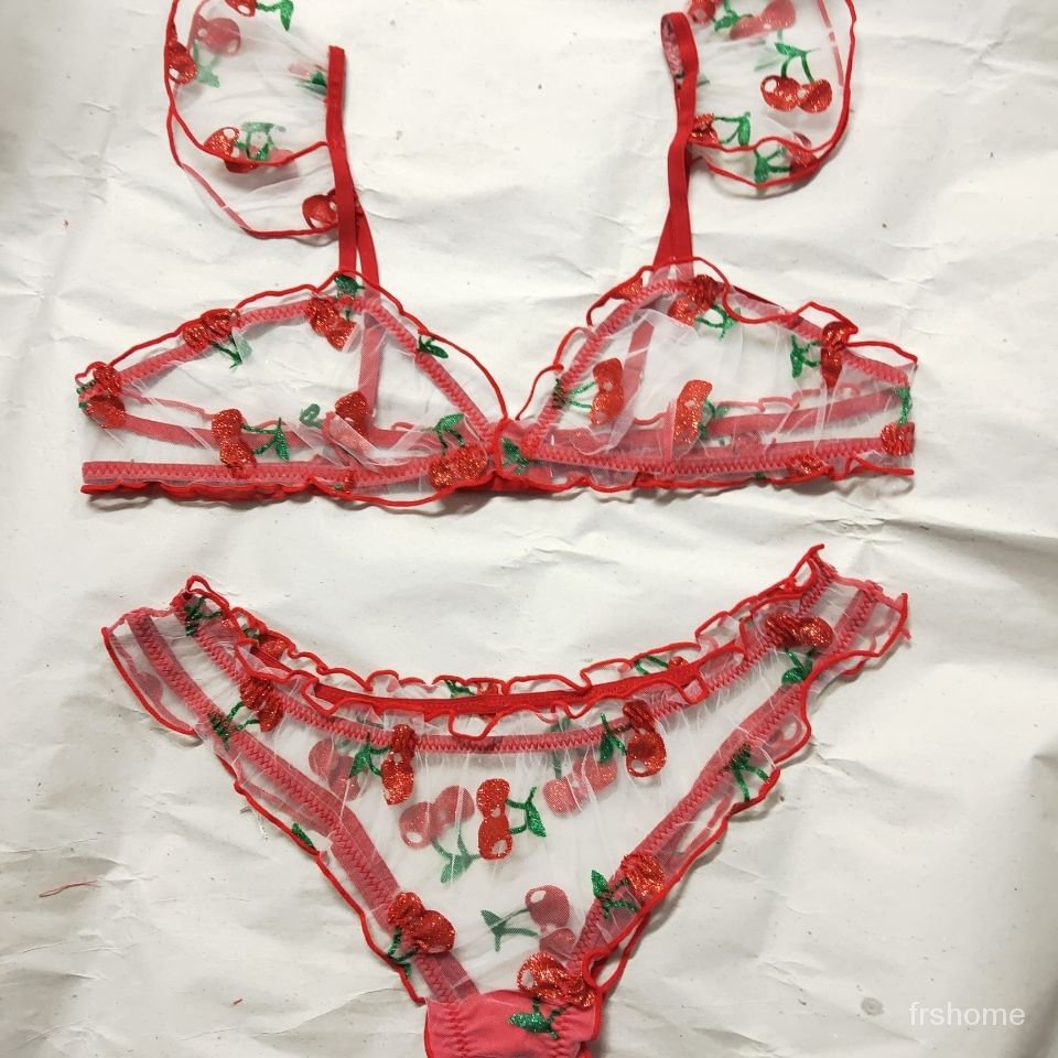 Natal Tahun Baru Hadiah Kecil Set Piyama Seksi Jala Merah