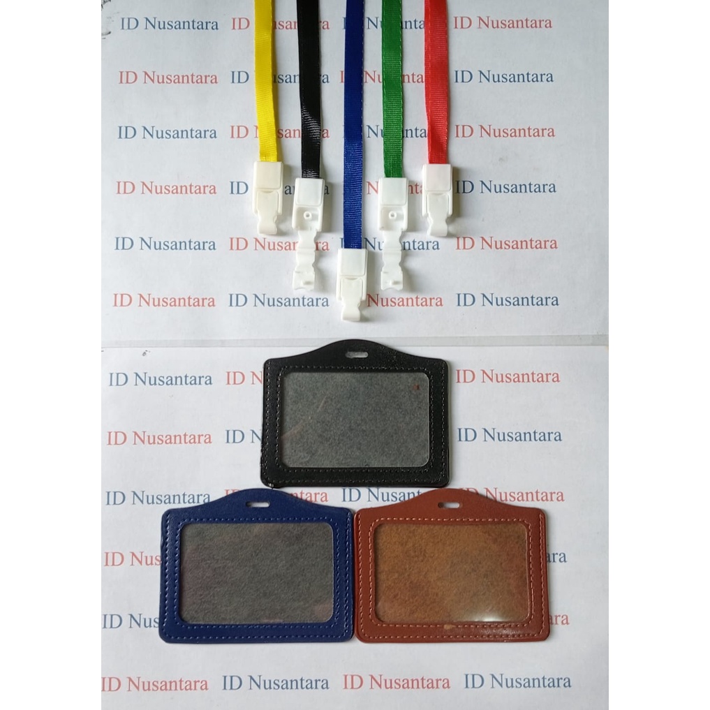 

Paket Tali ID Card Pengait Plastik dengan Casing ID Kulit Tidur