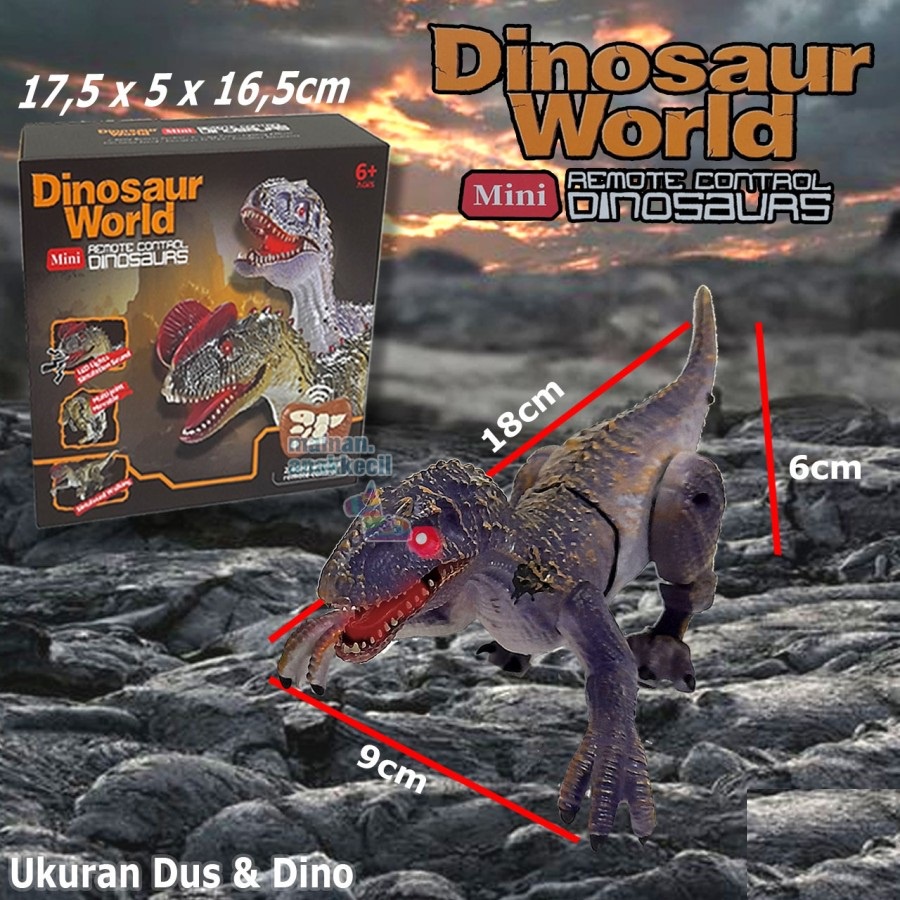 Mainan Anak| Remote Control Dinosaur World Mini USB Sound