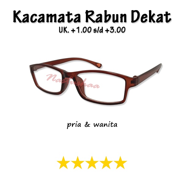 Kacamata Baca Plus +1.00 sd +3.00 Elastis Wanita/Pria Kacamata Rabun Dekat Bingkai Coklat Gagang Lentur Unisex NOCASE