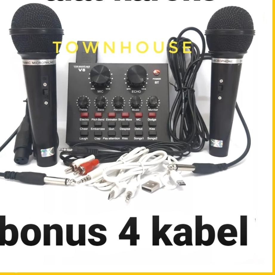 ★ Amplifier Karoke POWER AMPLI BLUETOOTH V8 PREMIUM Live Streaming Soundcard Adapter Phone Laptop Mi