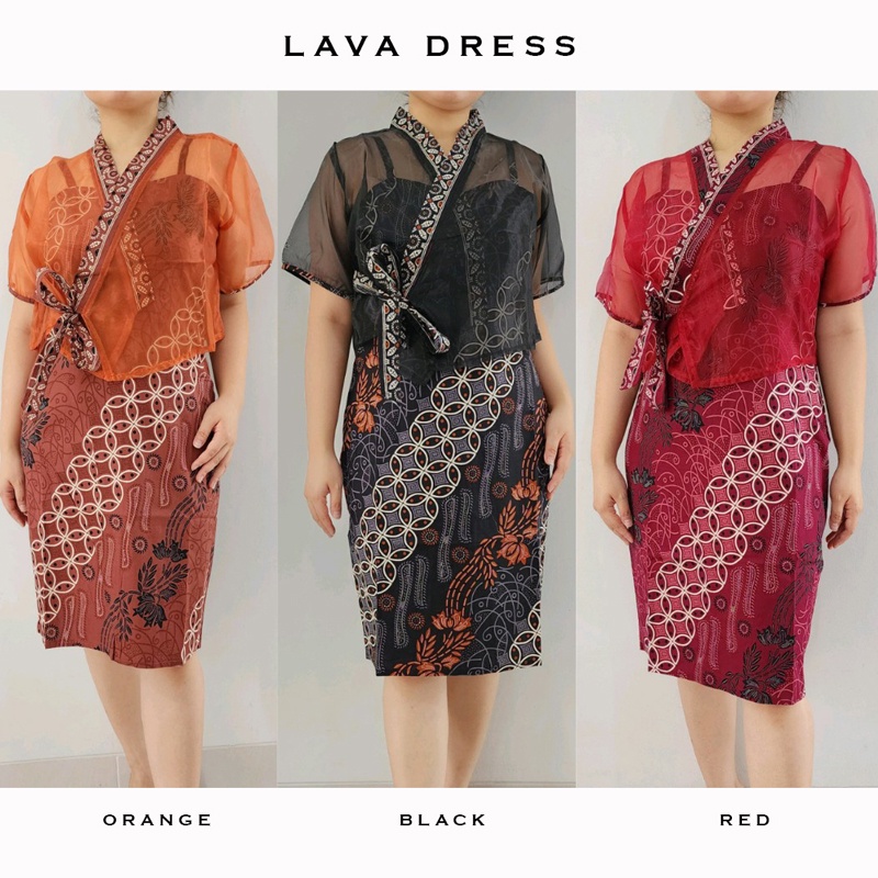 Evercloth Lava Dress Batik Wanita Brukat Dress Wanita Dress Aline