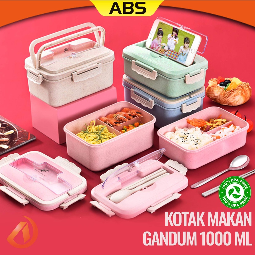 Lunch Box Jerami Gandum 3in1