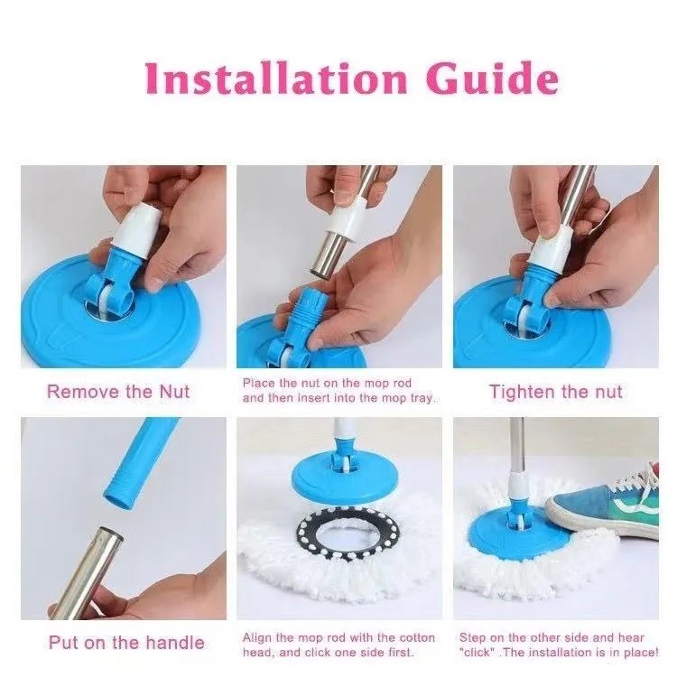 REFILL MOP TONGKAT HANDLE + KAIN SPIN MOP/ TONGKAT DAN KAIN PEL CADANGAN/ HANDLE + REFILL SPIN MOP