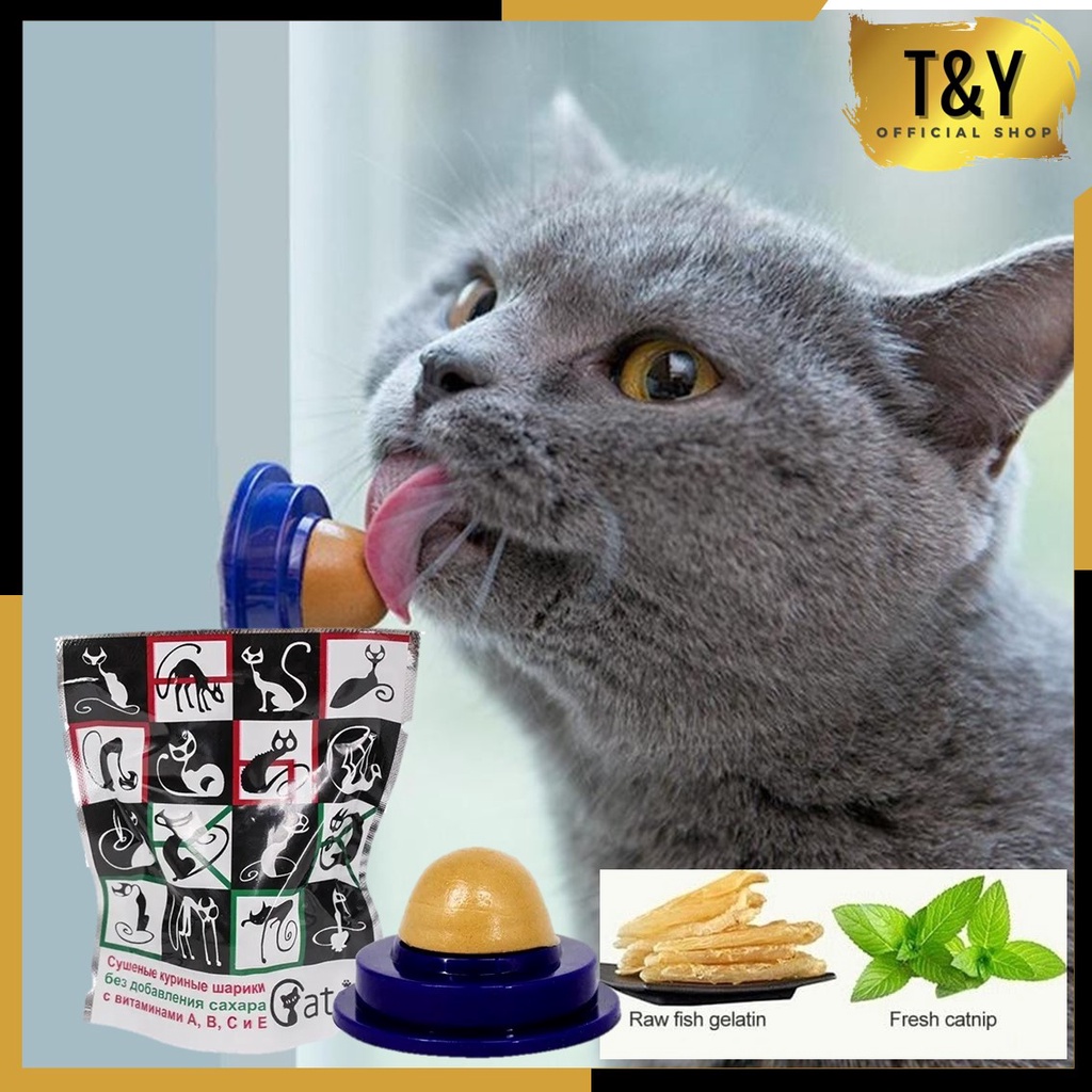 T&amp;Y Makanan Permen Bola Gula Catnip Roll Cemilan Kesehatan Kucing Cat Kitten