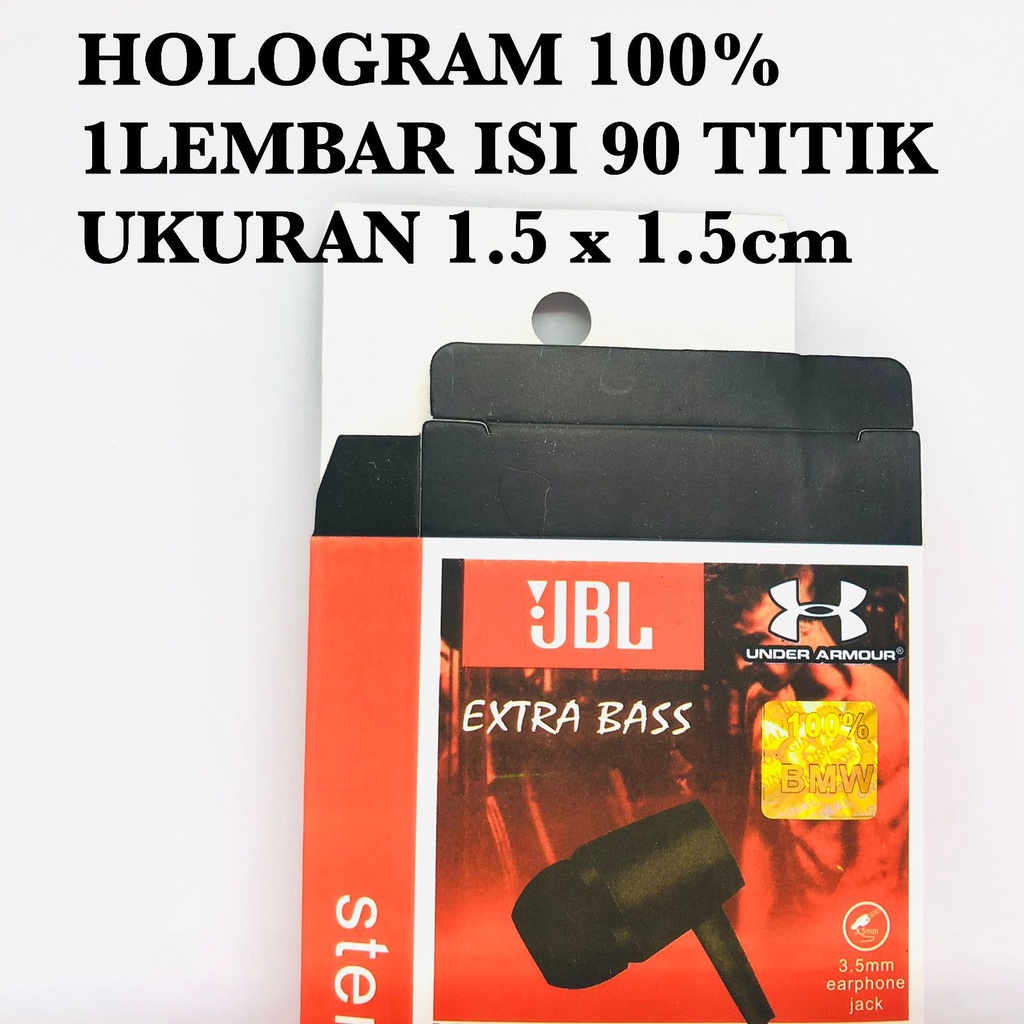 Stiker hologram ORIGINAL 100% seal warranty product persegi 1,5 x 1,5 cm harga 1 LEMBAR ISI 90 TITIK BY SMOLL