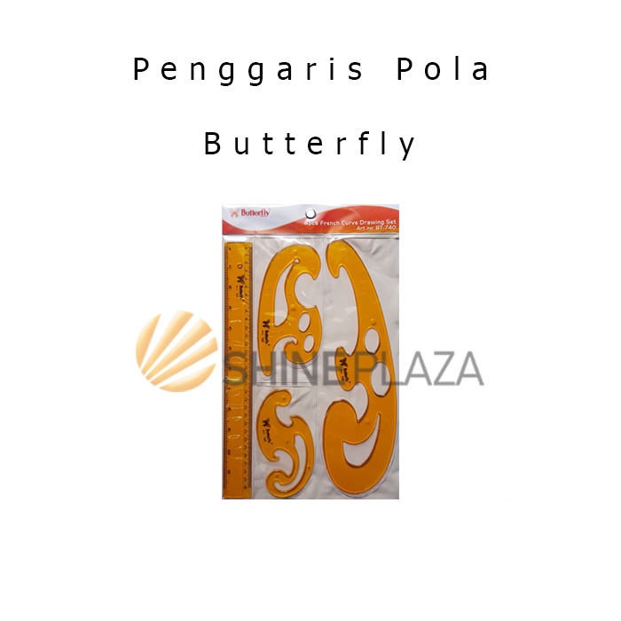 

Penggaris Pola Baju - Mal Pola French Curve Butterfly Set BT-740