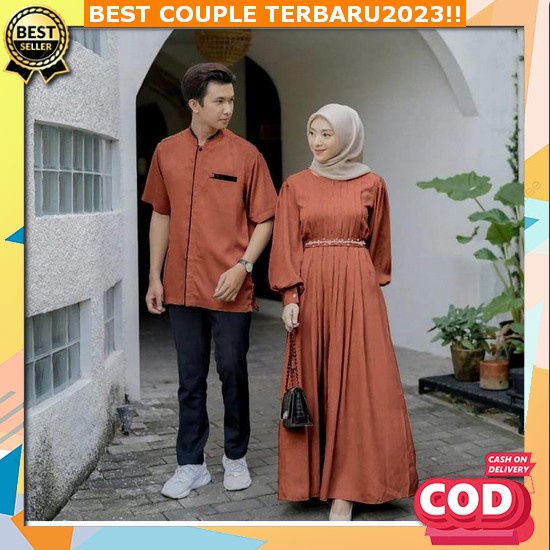 Oqyl Baju Couple Pasangan Terbaru 2021 Batik Gamis Kebaya Kapel Keluarga Suami Istri Batik Kondangan