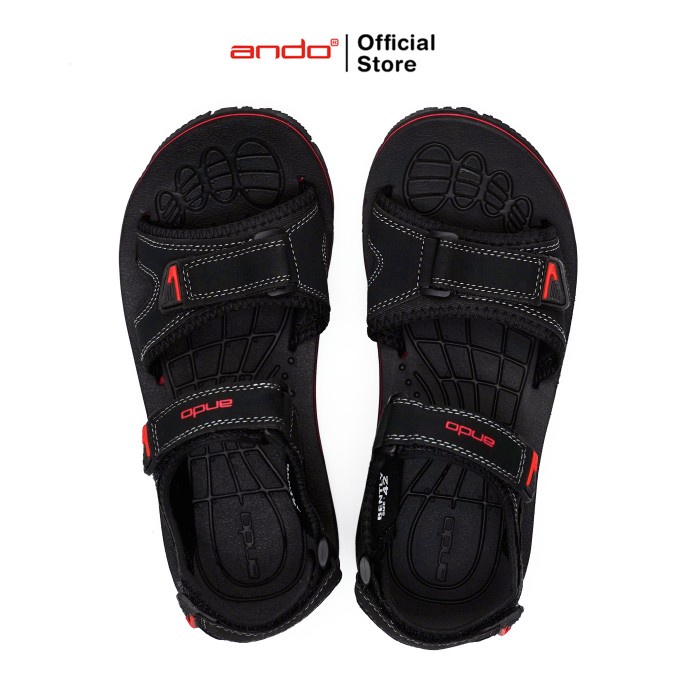 Ando Official Sandal Gunung Bently Pria Dewasa - Hitam/Merah