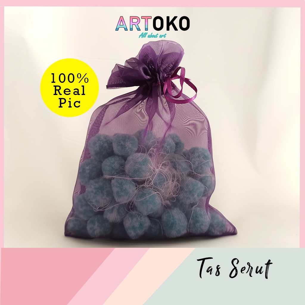 

Tas serut Organdi 30 x 25cm kantong kantung bag pouch kado souvenir aksesoris