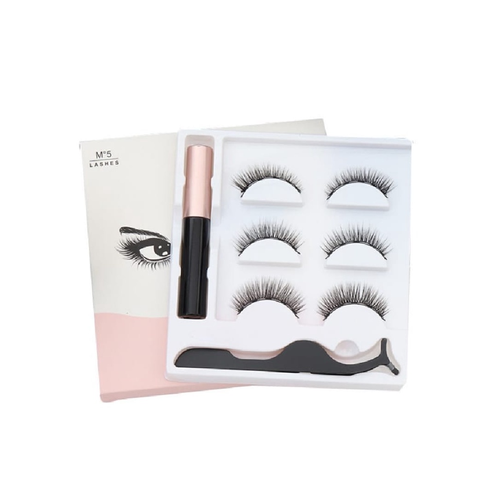 [ORI] New Magnetic Eyeliner Eyelashes Suit Bulu Mata Magnet Anti Badai - 5 Pair