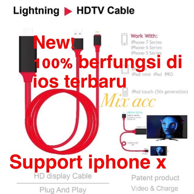 Mediatech Lightning to HDTV support Iphone 8 &amp; Iphone X - 649653