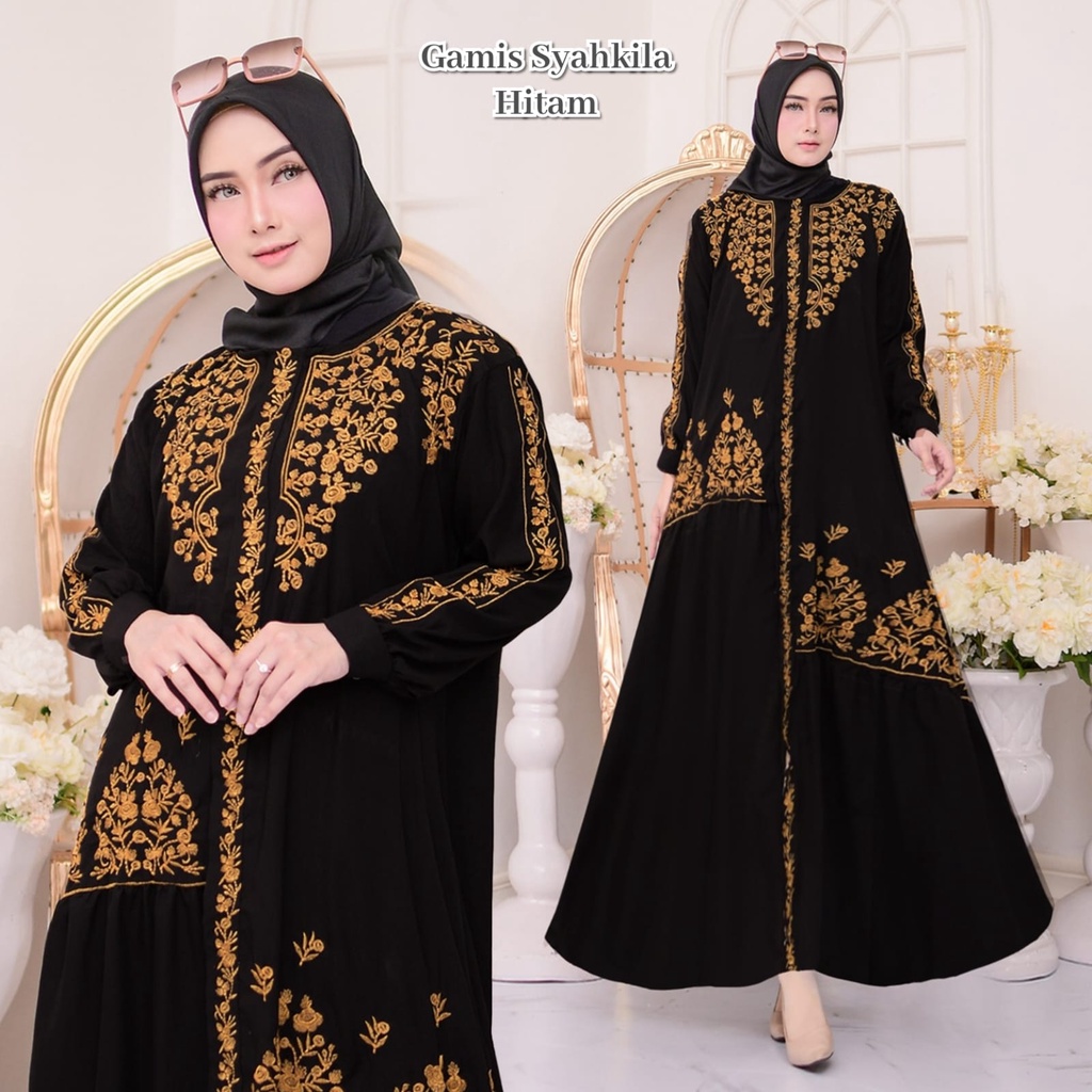 Syahkila gamis - gamis putih mix bordir / gamis kondangan / gamis kondangan modern / gamis kondangan terbaru 2023 / gamis kondangan mewah / gamis undangan / gamis untuk lebaran / gamis resleting depan / gamis resmi / gamis layer / gamis layer kekinian