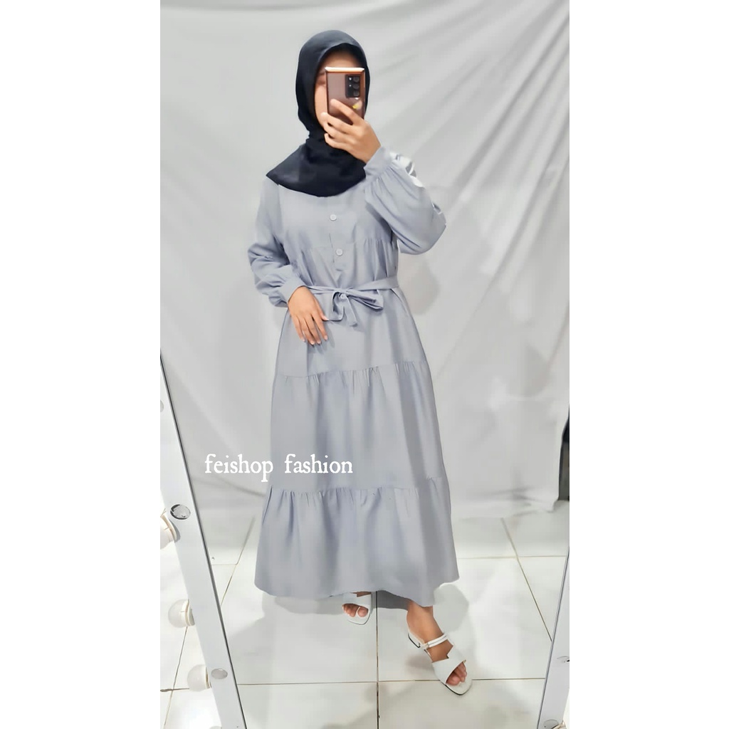 GAMIS BREZANI MIDI LONG DRESS BAHAN KATUN RAYON