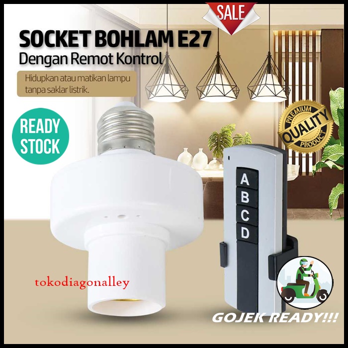 Fitting Lampu Bohlam Remote Kontrol 220V Pitting Lampu Remote Lampu Bolep Saklar Lampu Remot