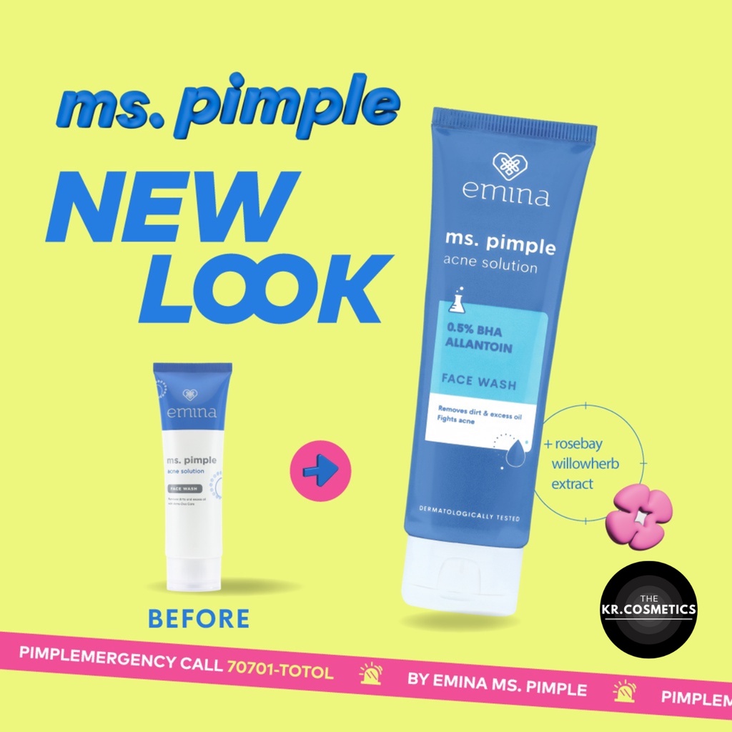 Emina Ms. Pimple Acne Solution Face Wash Pembersih Wajah Kulit Berjerawat 50ml