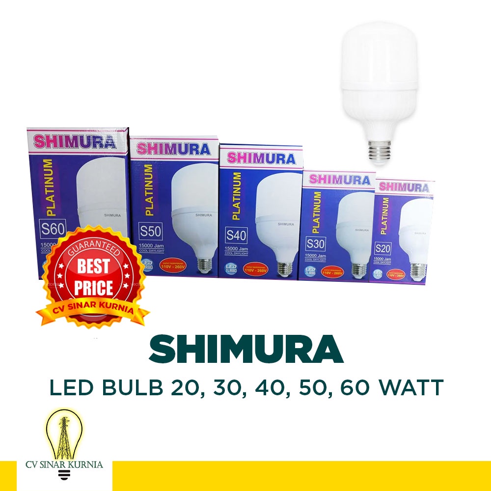 GROSIR Lampu Bohlam LED SHIMURA 20W / 30W / 40W / 50W / 60W GROSIR